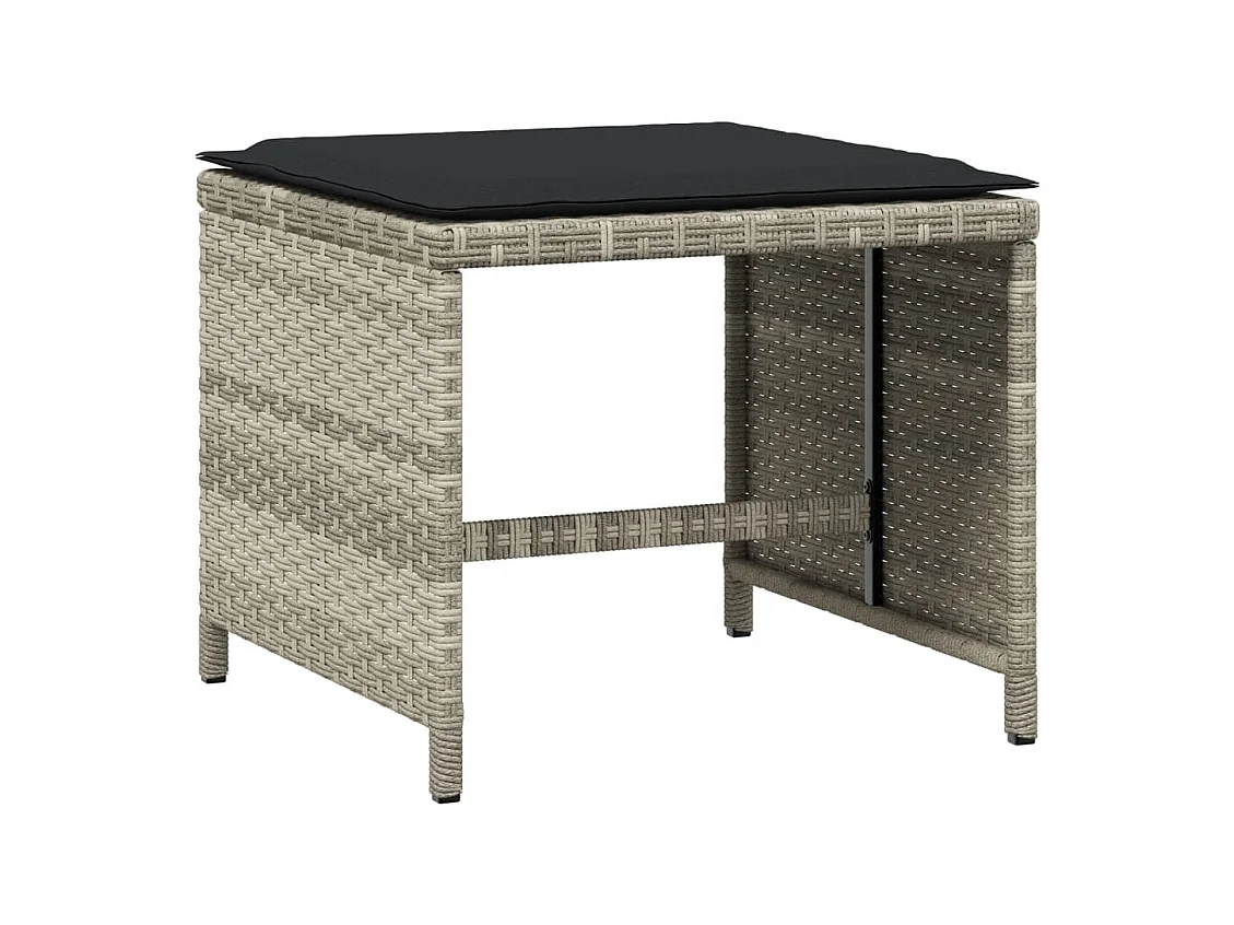 Bonno  Set comedor jardín y cojines 17 pzas ratán sintético gris claro