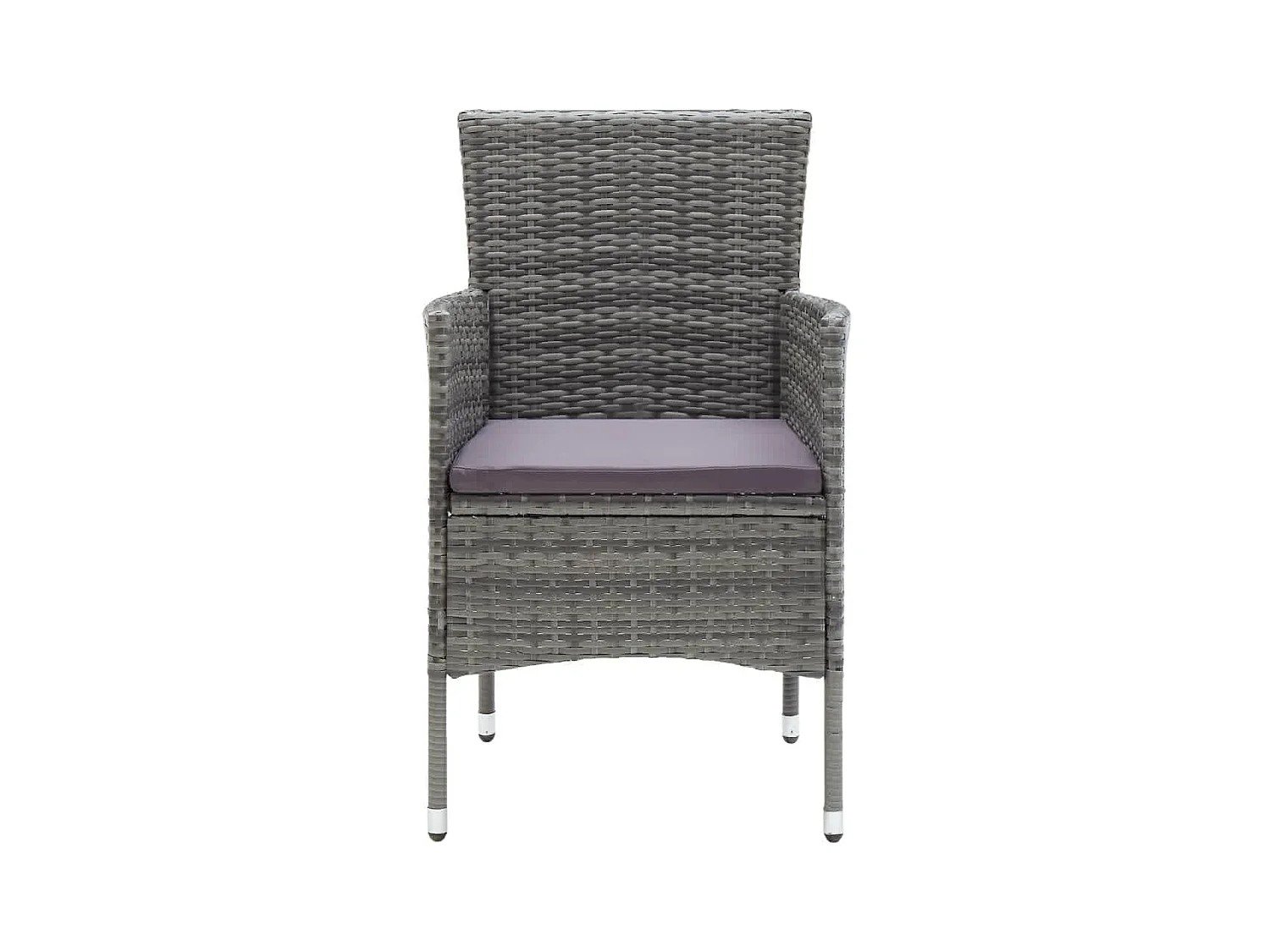 Kelly  Ensemble à manger de jardin coussins 3pcs Résine tressée Gris