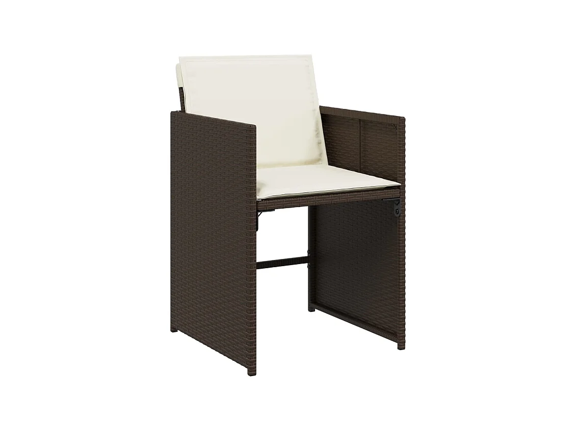 An Daingean  9-delige Tuinset met kussens poly rattan bruin