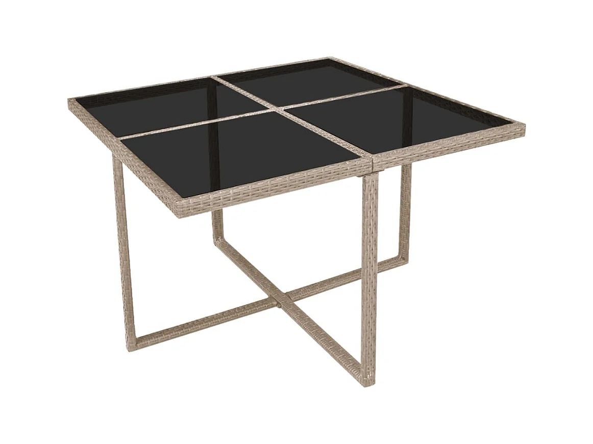 Gram  Ensemble à manger d'extérieur et coussins 9 pcs résine tressée