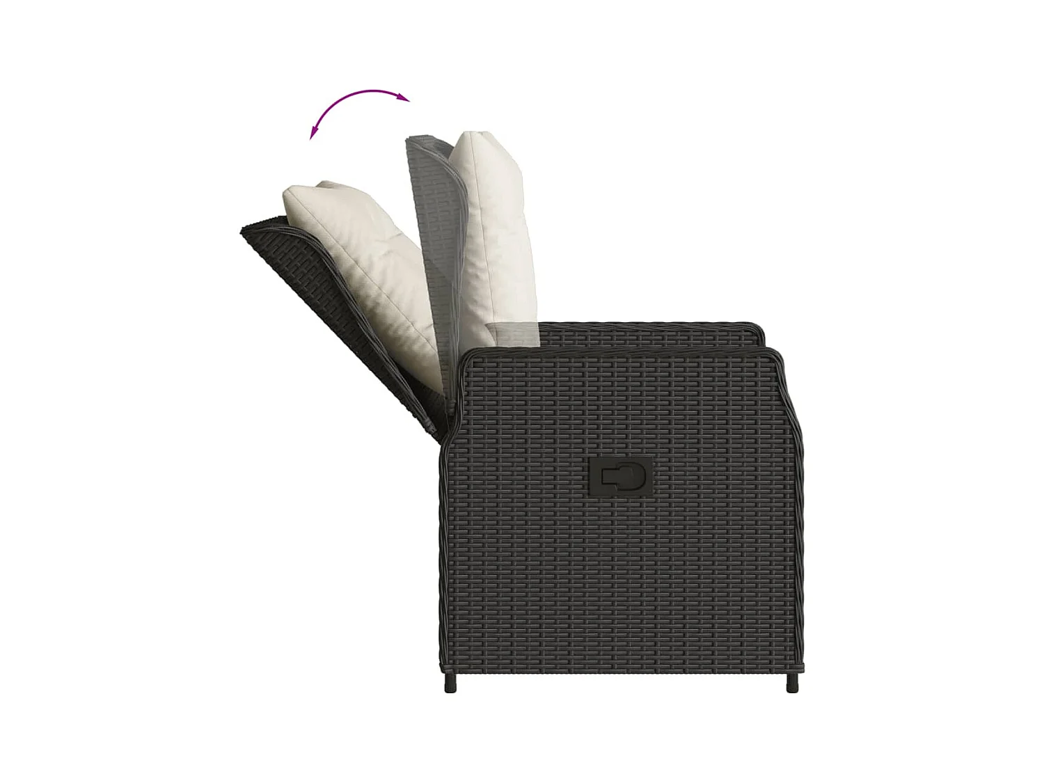 Coleville  Ensemble à manger de jardin coussins 5pcs Noir Résine tressée