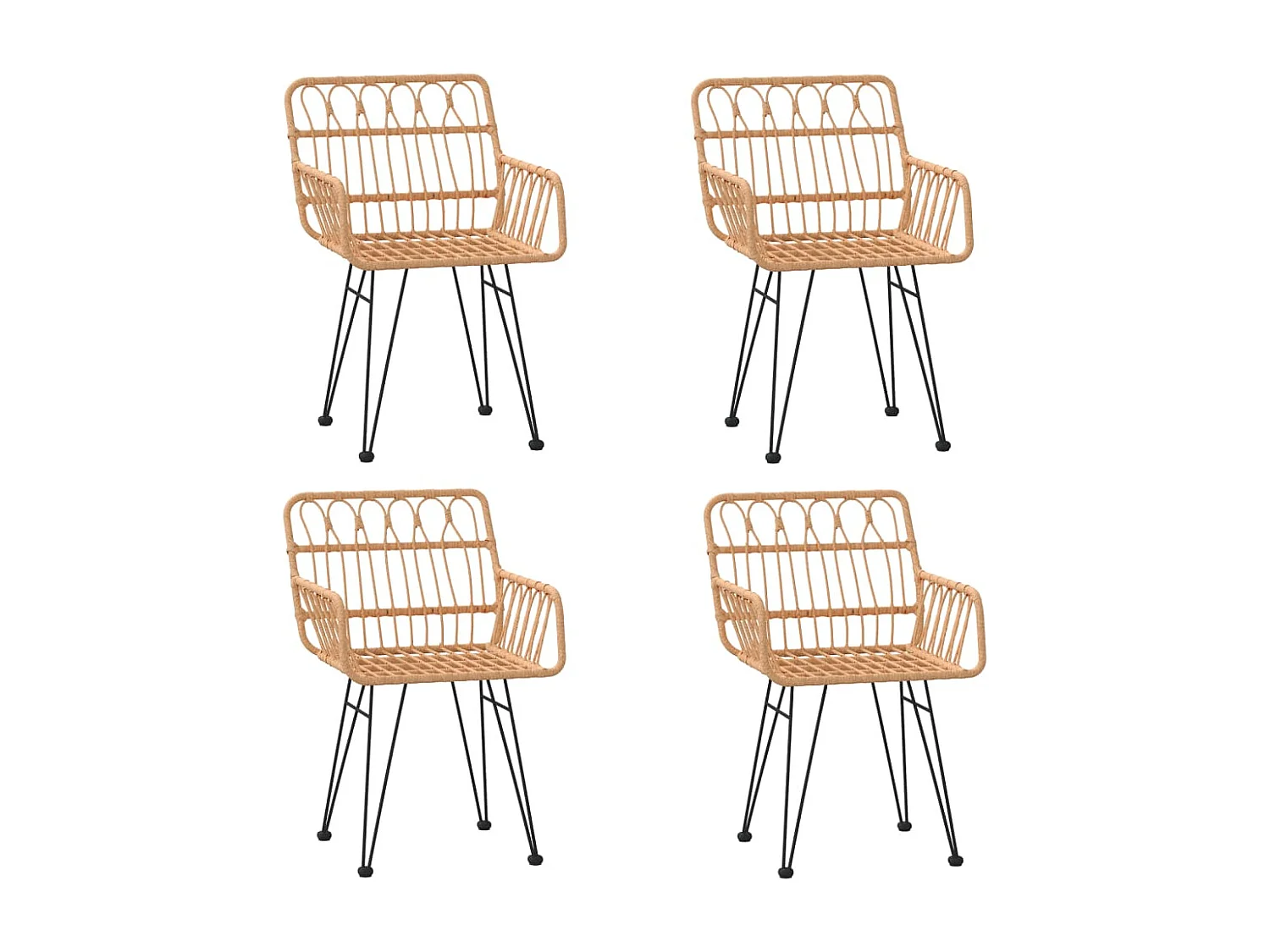 Arkadelphia  Ensemble à manger de jardin 5pcs Résine tressée