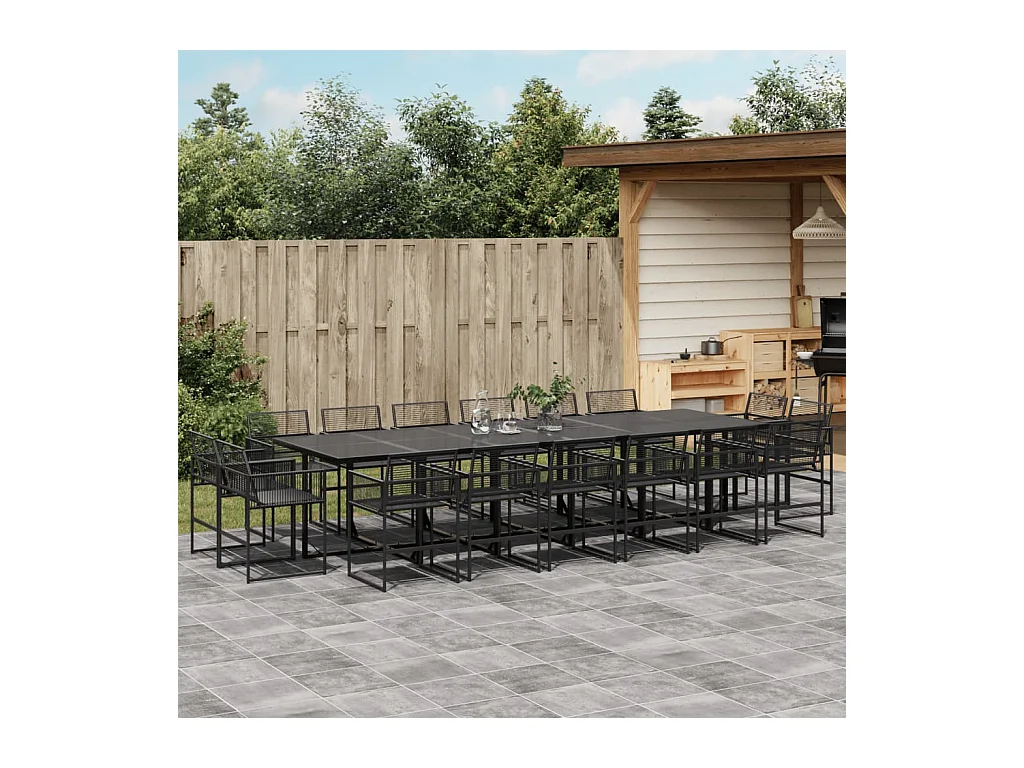 Bucksport  17-delige Tuinset poly rattan zwart