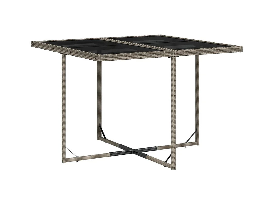 Kirkland  Ensemble à manger de jardin 9 pcs coussins gris résine tressée