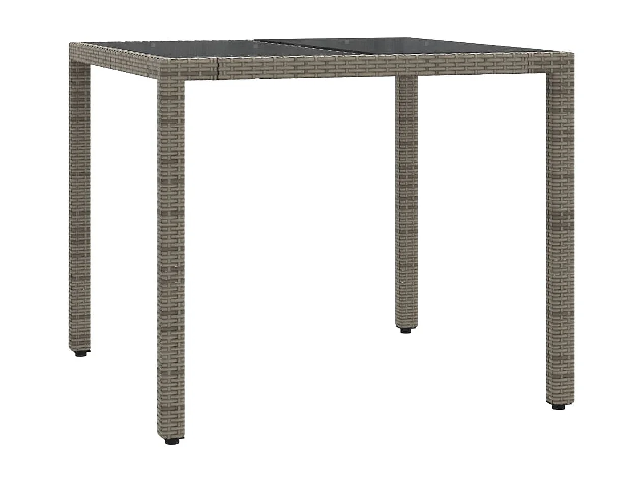 Harmelen  Ensemble à manger de jardin 5 pcs coussins gris résine tressée