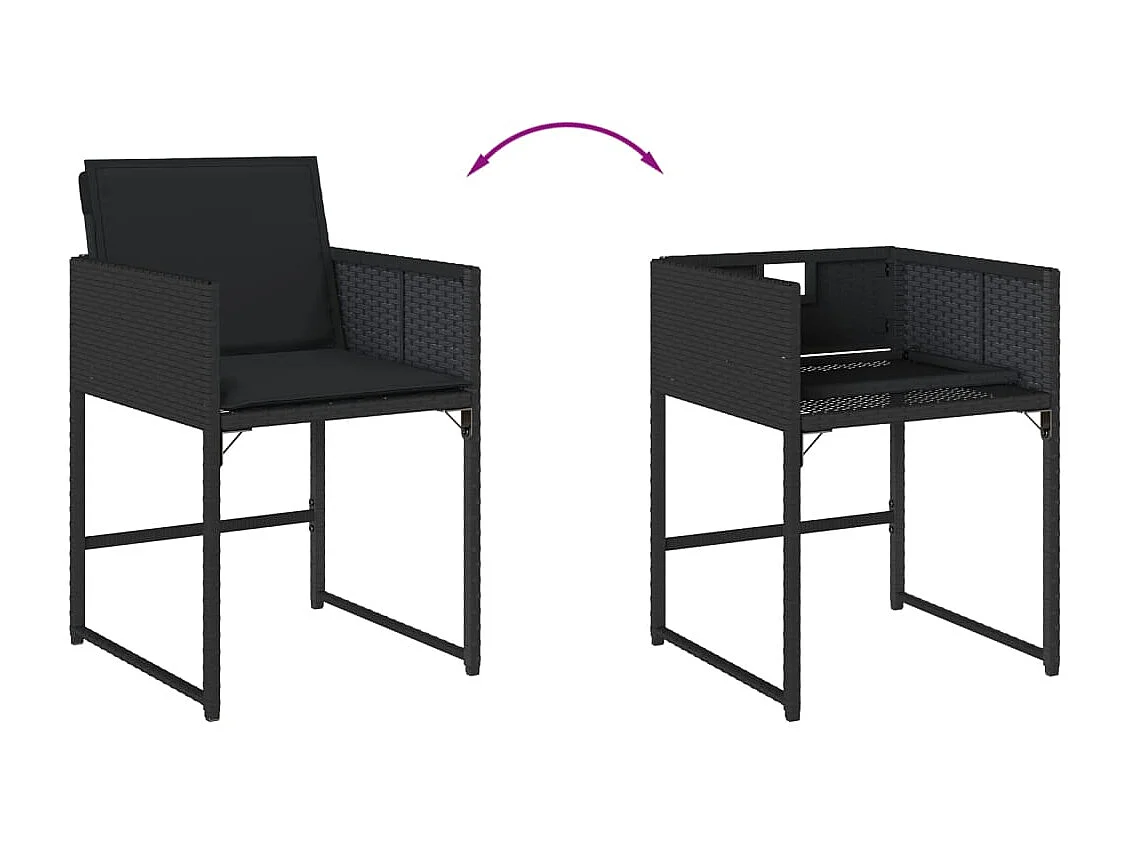 Kirkland  13-delige Tuinset met kussens poly rattan zwart