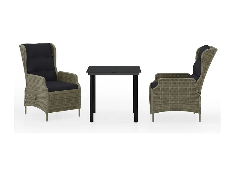 Santa Rosa  Ensemble à manger de jardin 3 pcs Marron