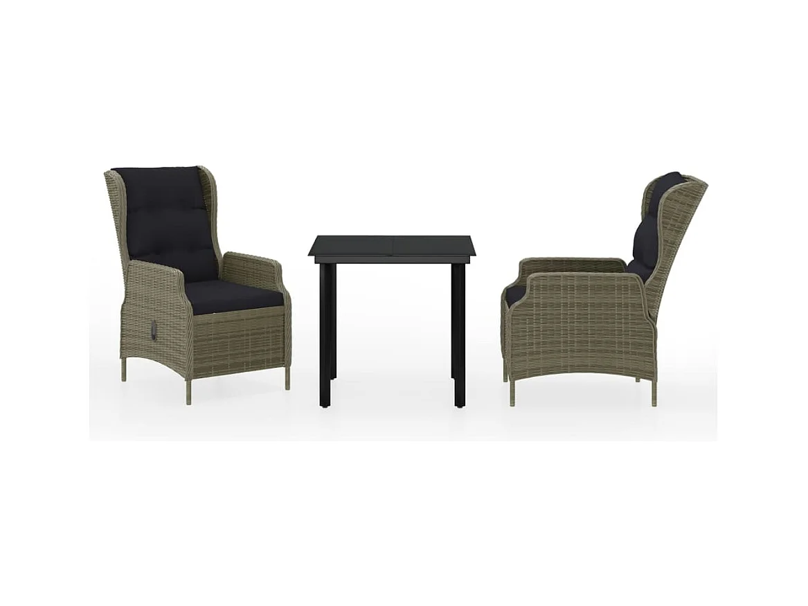 Santa Rosa  Ensemble à manger de jardin 3 pcs Marron