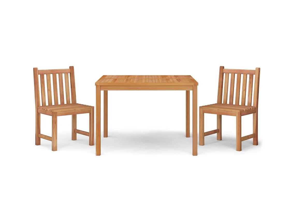 Uldum  Ensemble à manger de jardin 3 pcs Bois de teck massif