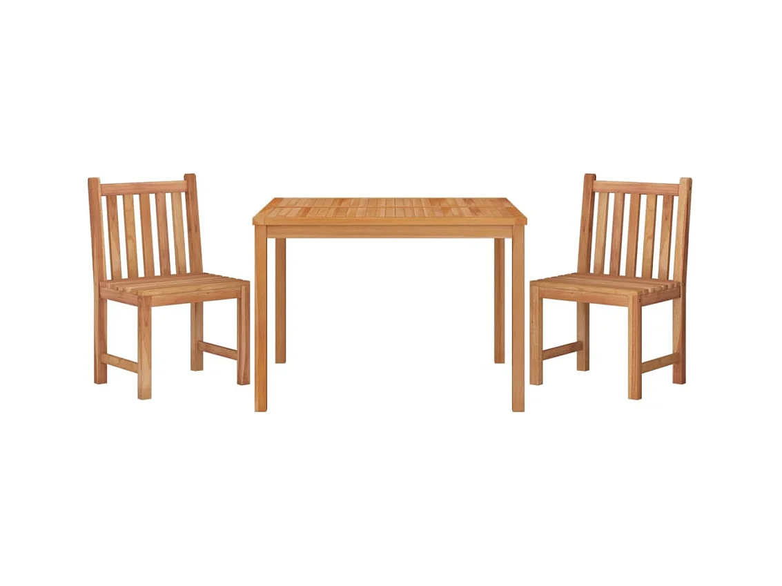 Uldum  Ensemble à manger de jardin 3 pcs Bois de teck massif