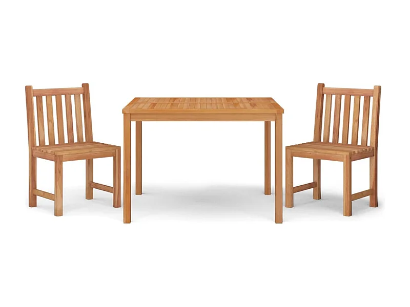 Uldum  Ensemble à manger de jardin 3 pcs Bois de teck massif