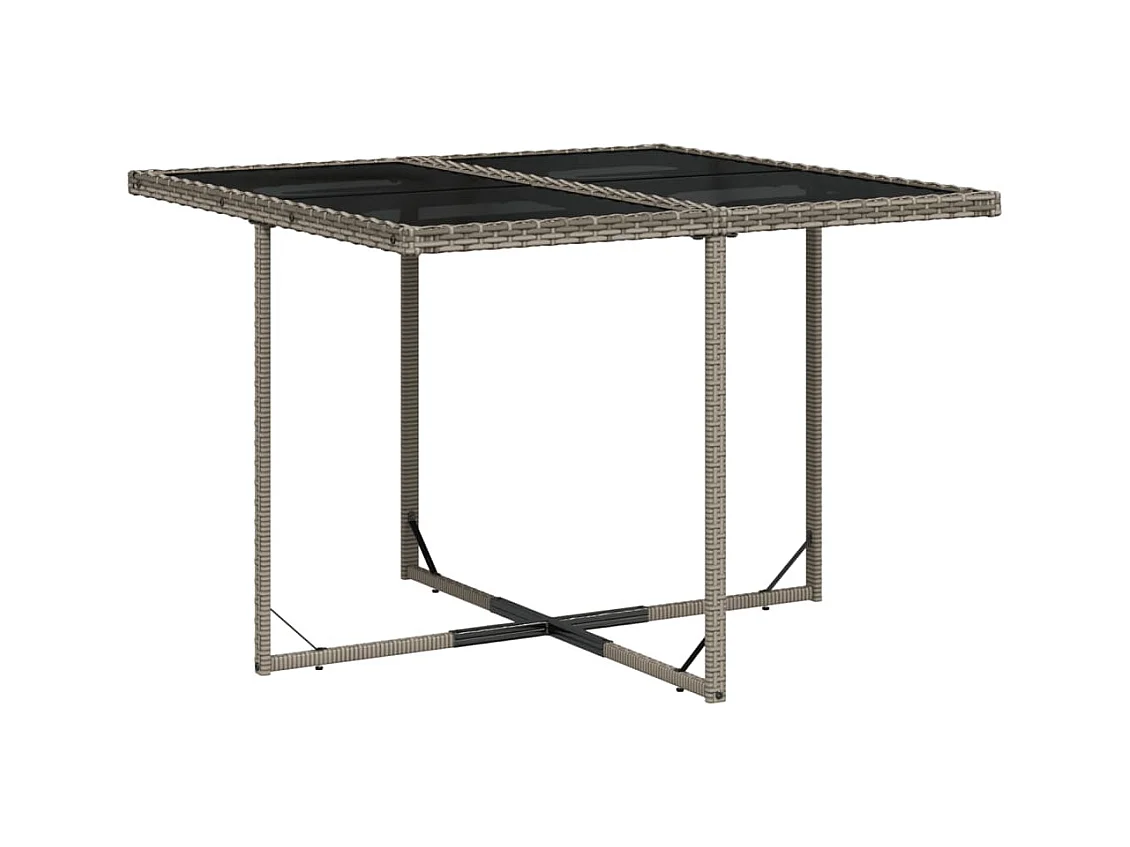 Zele  11-delige Tuinset met kussens poly rattan grijs