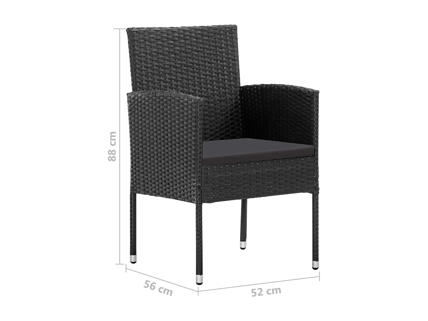 Noan  5-delige Tuinset poly rattan zwart