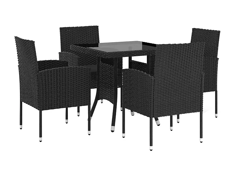 Noan  5-delige Tuinset poly rattan zwart