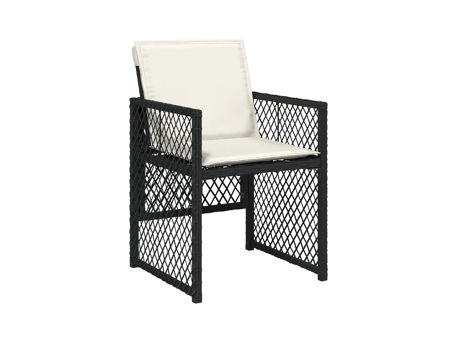 Connersville  Ensemble à manger de jardin 9pcs coussins noir résine tressée