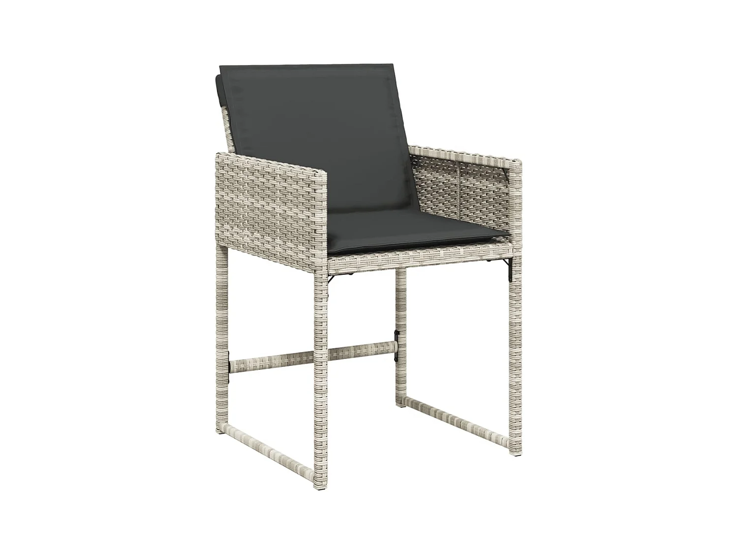 Arlon  Set de comedor de jardín 11 pzas y cojines ratán sintético gris