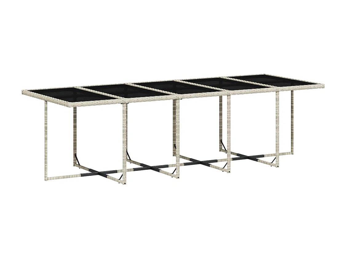 Arlon  Ensemble à manger de jardin 11pcs avec coussins gris poly rotin