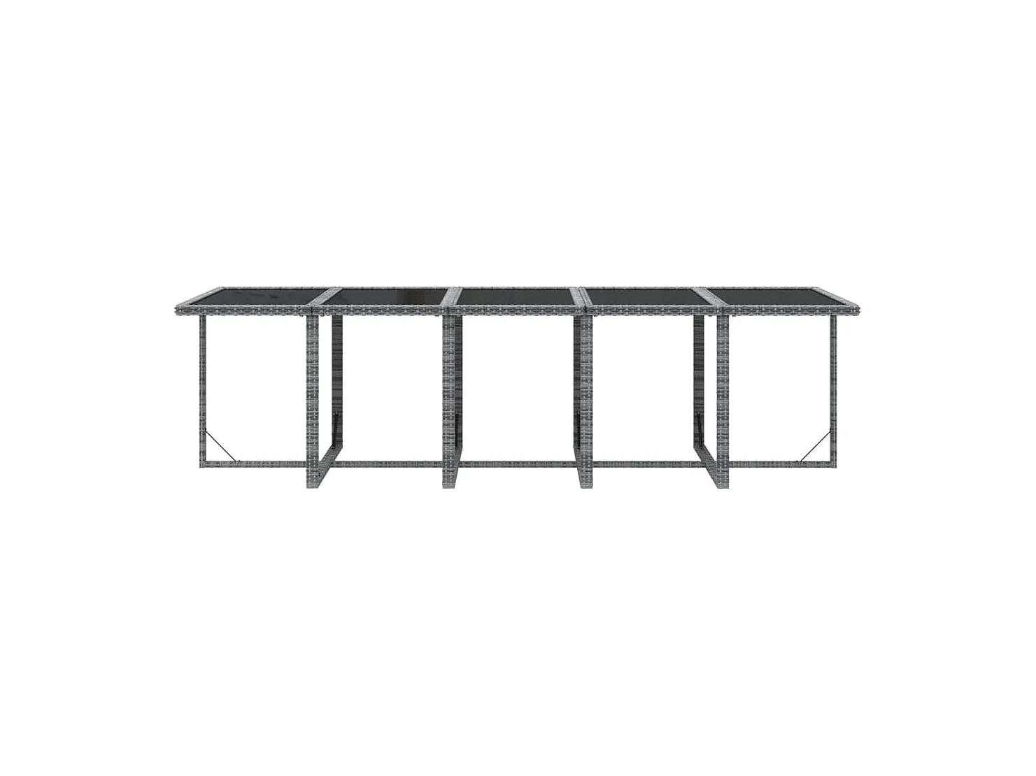 Niek  Ensemble à manger de jardin coussins 15 pcs Résine tressée Gris