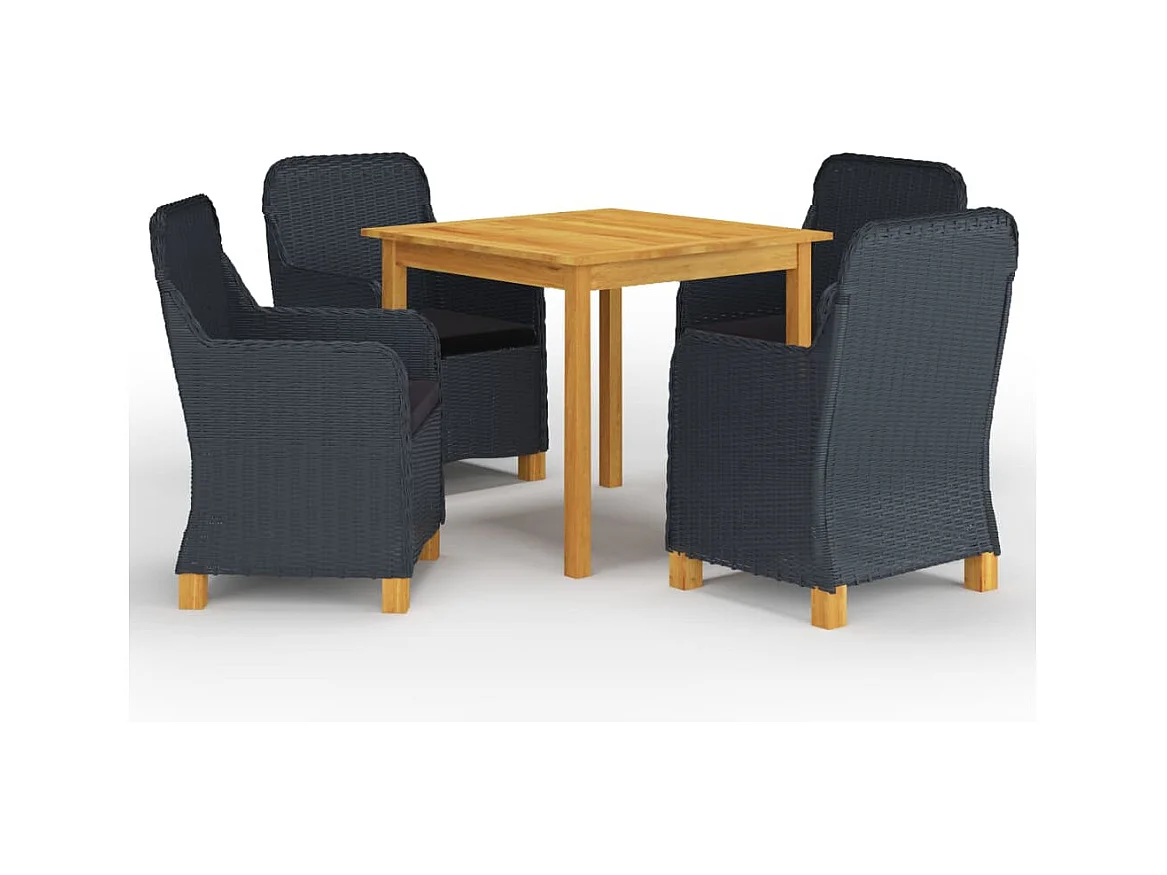 Svogerslev  Ensemble à manger de jardin 5 pcs Gris foncé