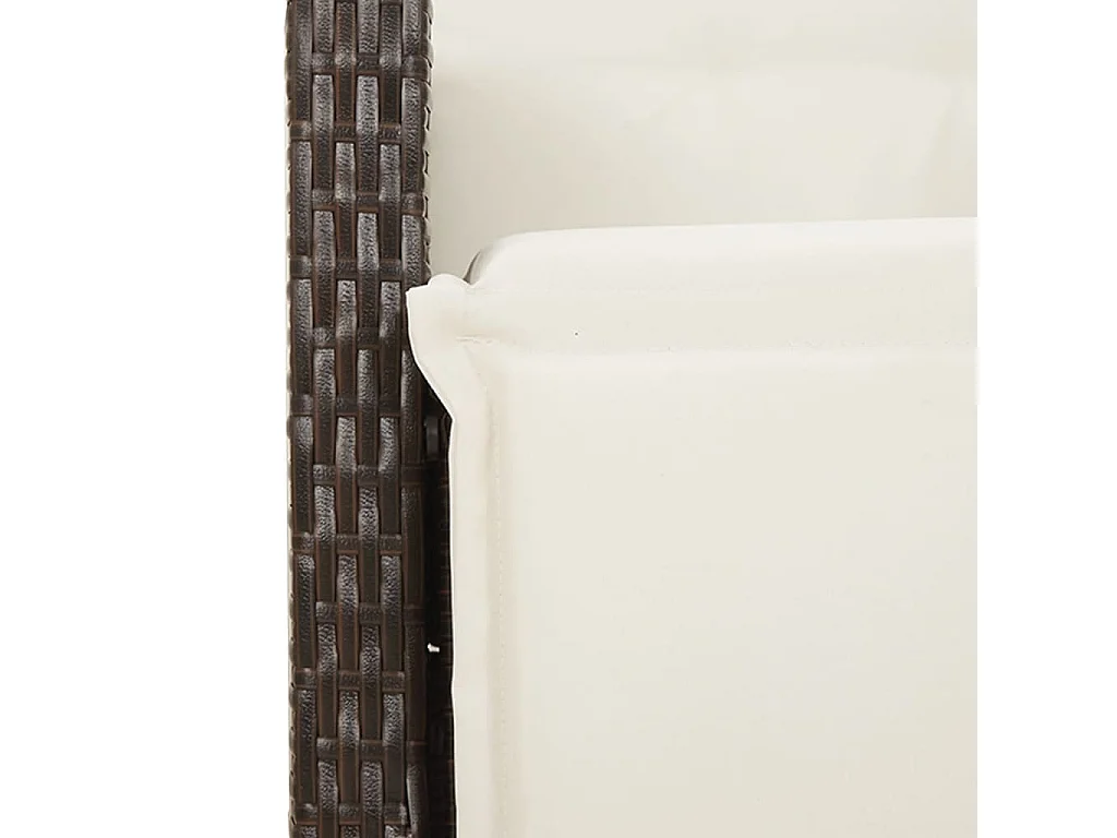 Prolenta Premium -  Ensemble à manger de jardin 3 pcs et coussins marron poly rotin