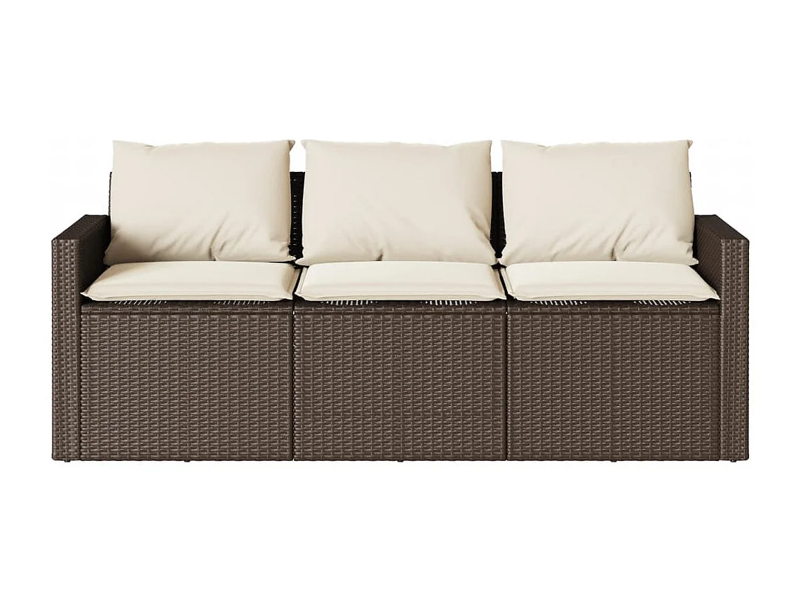 Jornar  2-delige Tuinset met kussens poly rattan bruin