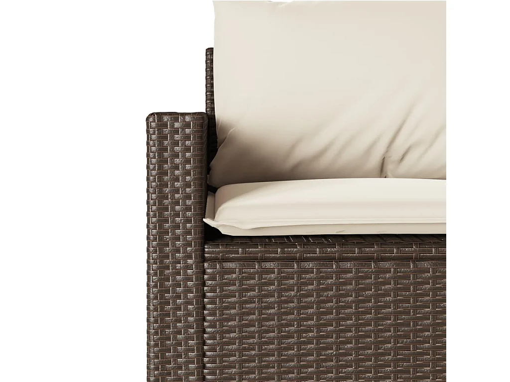 Jornar  2-delige Tuinset met kussens poly rattan bruin