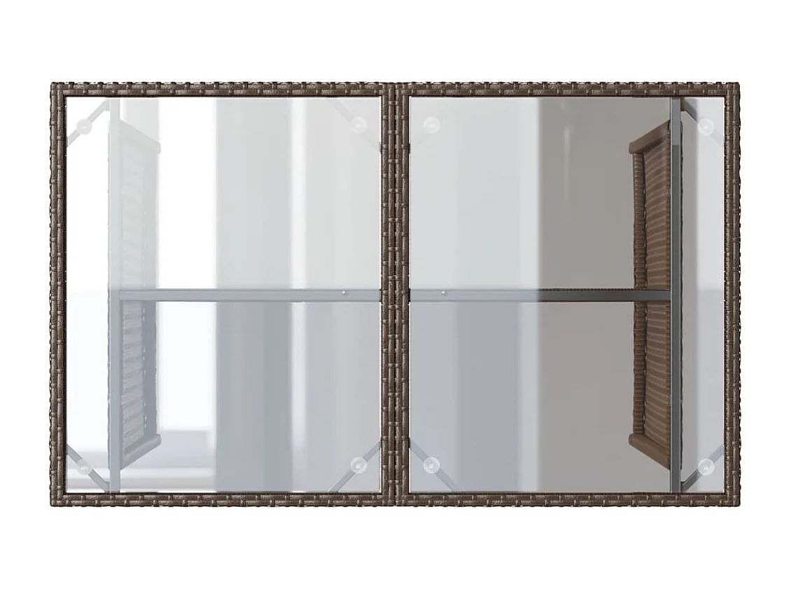 Jornar  Set comedor de jardín y cojines 2 pzas ratán sintético marrón