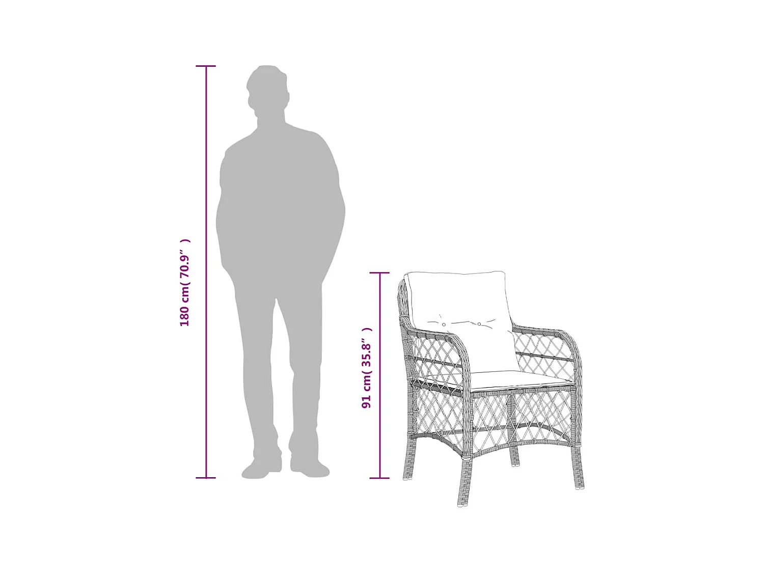 Harmelen  Ensemble à manger de jardin 9pcs coussins noir résine tressée