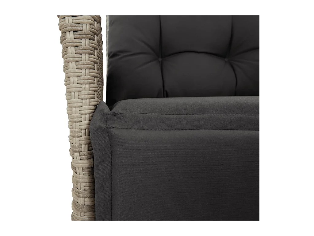 Sadie Claire  Ensemble à manger de jardin 3pcs coussins gris clair poly rotin