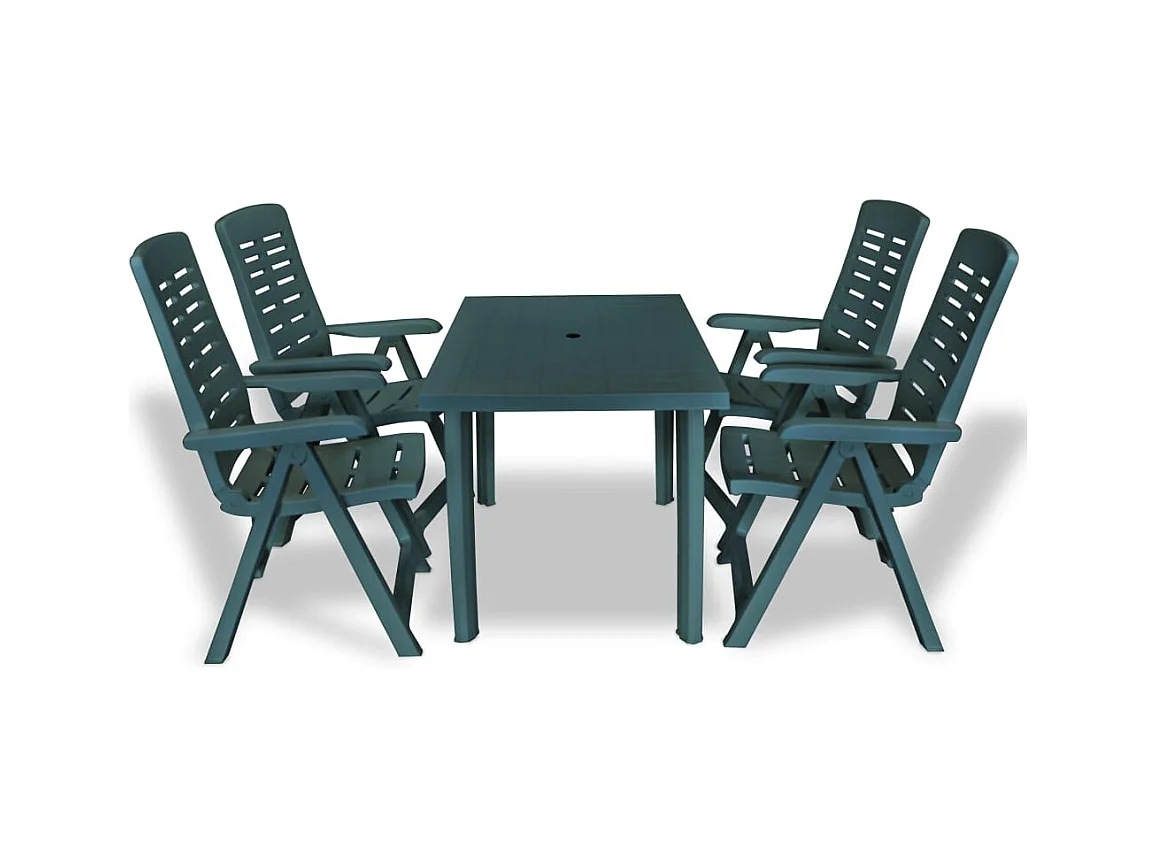Raaf  Ensemble à manger d'extérieur 5 pcs Plastique Vert