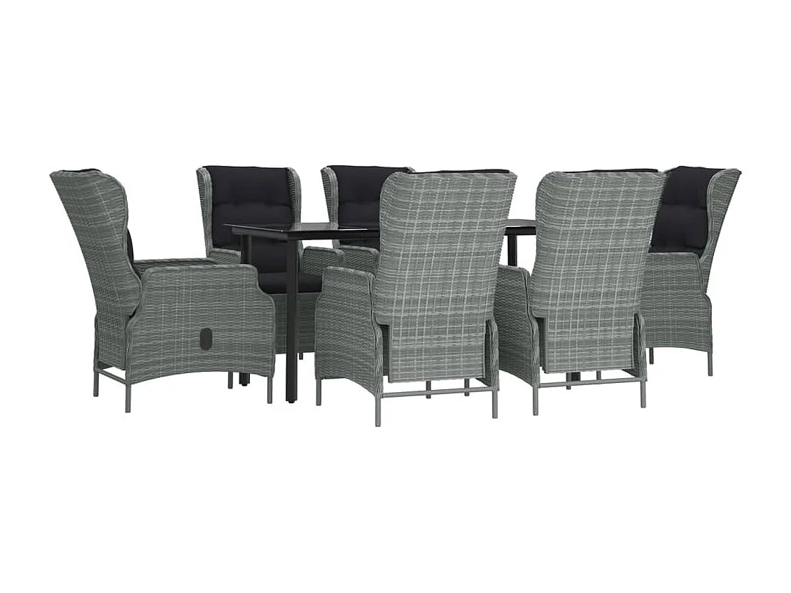 Santa Rosa  Ensemble à manger de jardin 7 pcs Gris clair Résine tressée