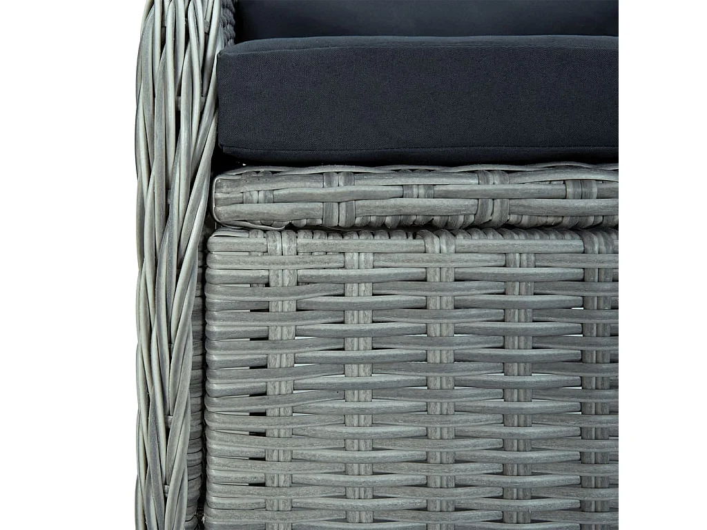 Santa Rosa  Ensemble à manger de jardin 7 pcs Gris clair Résine tressée