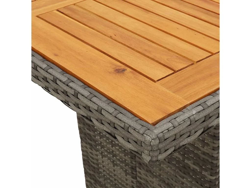Nayo  9-delige Tuinset met kussens poly rattan grijs