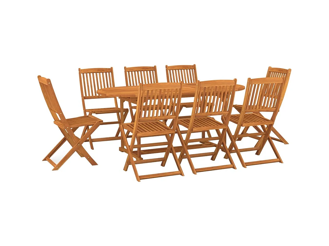 Sint-Gillis-Waas  Ensemble à manger de jardin 9 pcs bois massif d'acacia