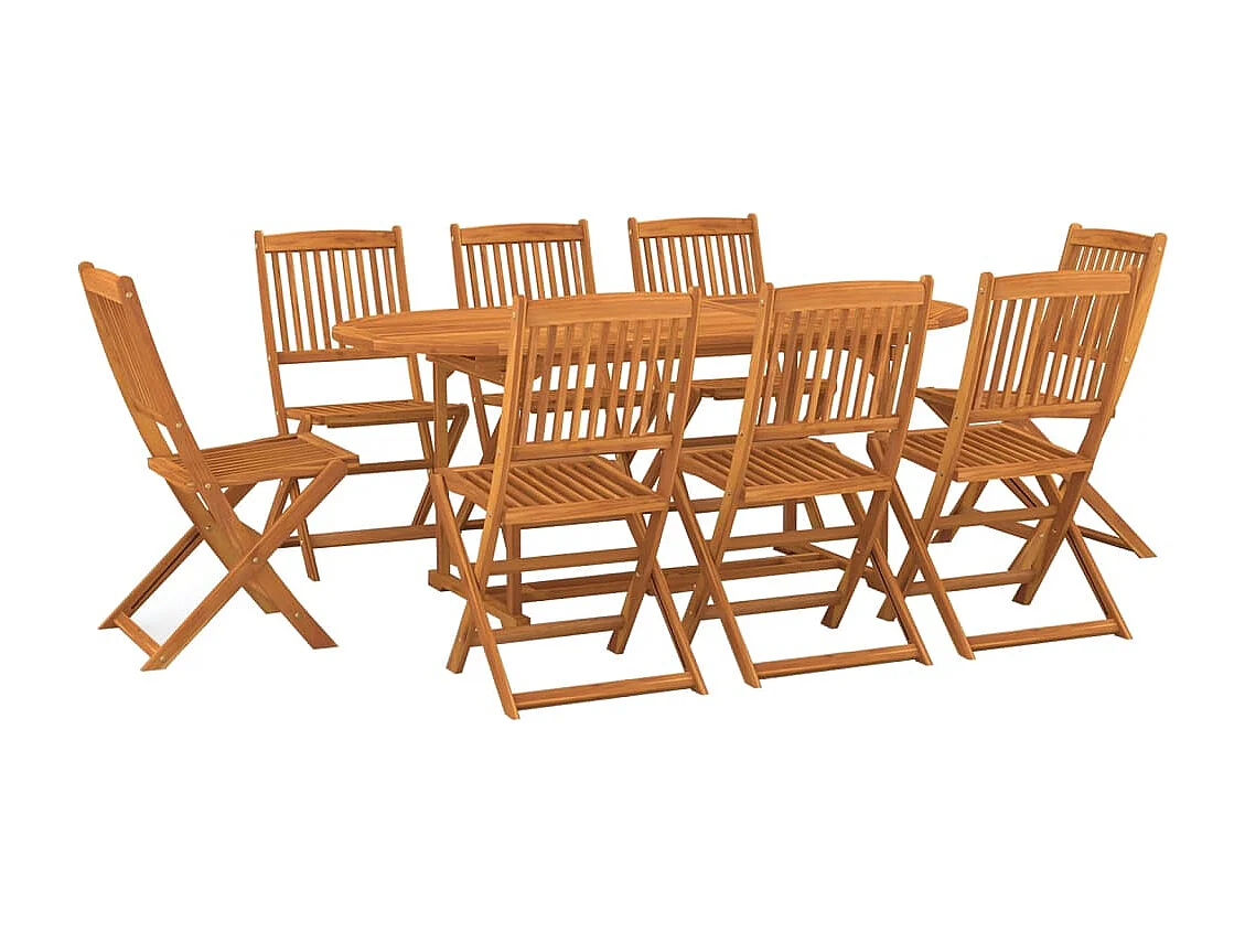 Sint-Gillis-Waas  Ensemble à manger de jardin 9 pcs bois massif d'acacia