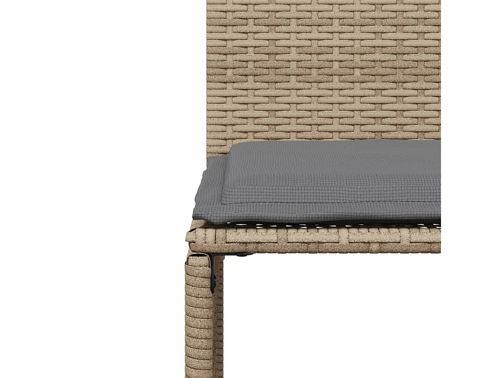 Cille  Ensemble à manger de jardin et coussins 7 pcs beige poly rotin