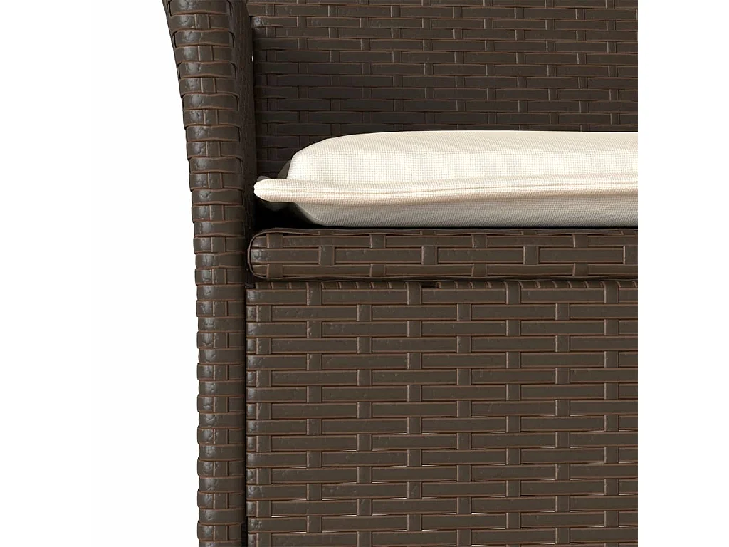 Yorba Linda  Ensemble à manger de jardin et coussins 3pcs marron rotin verre