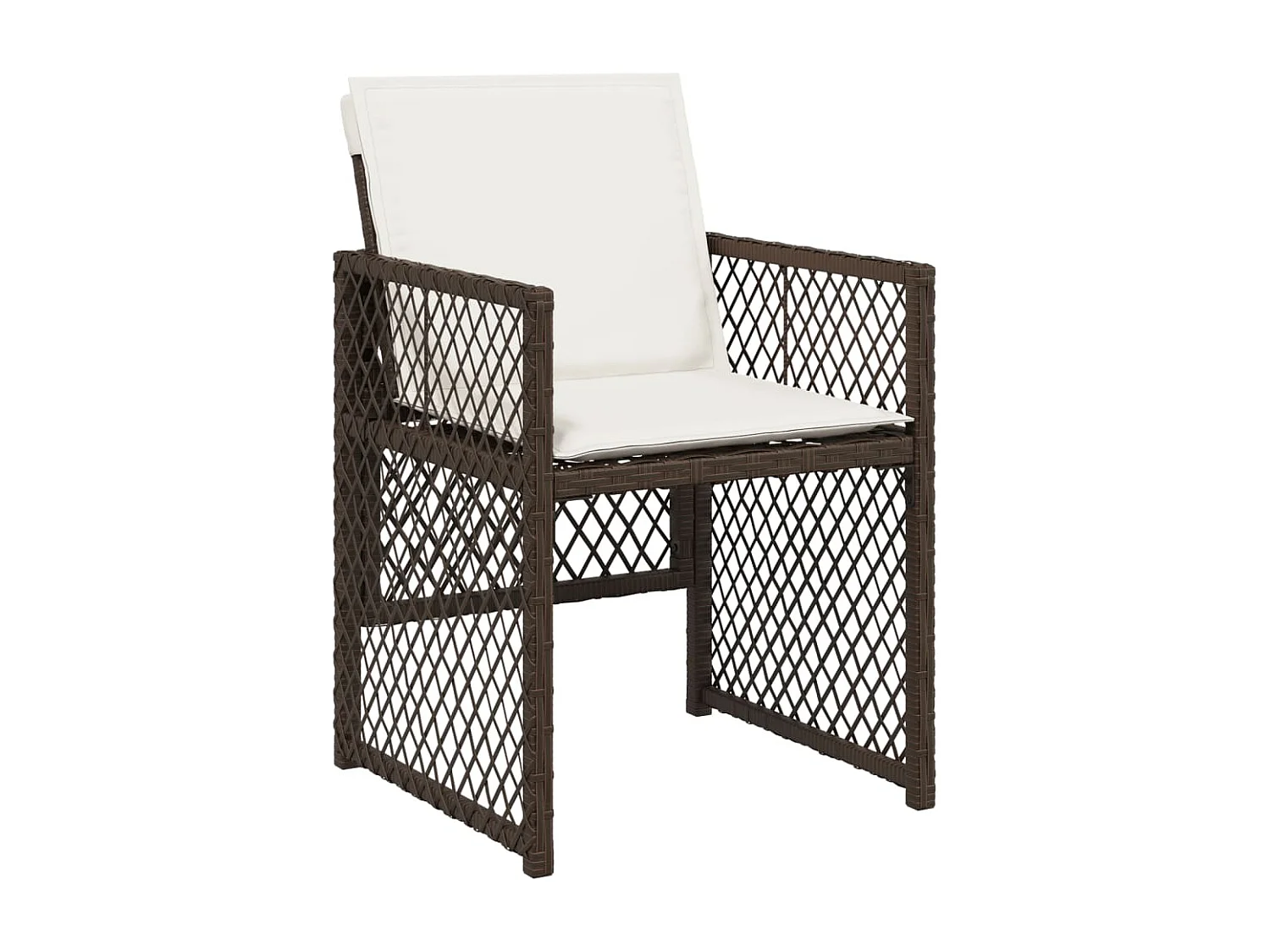 Connersville  Ensemble à manger de jardin 5 pcs et coussins marron poly rotin