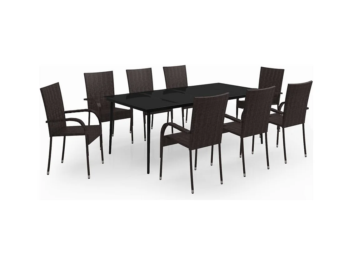 Boiling Springs  9-delige Tuinset bruin en zwart