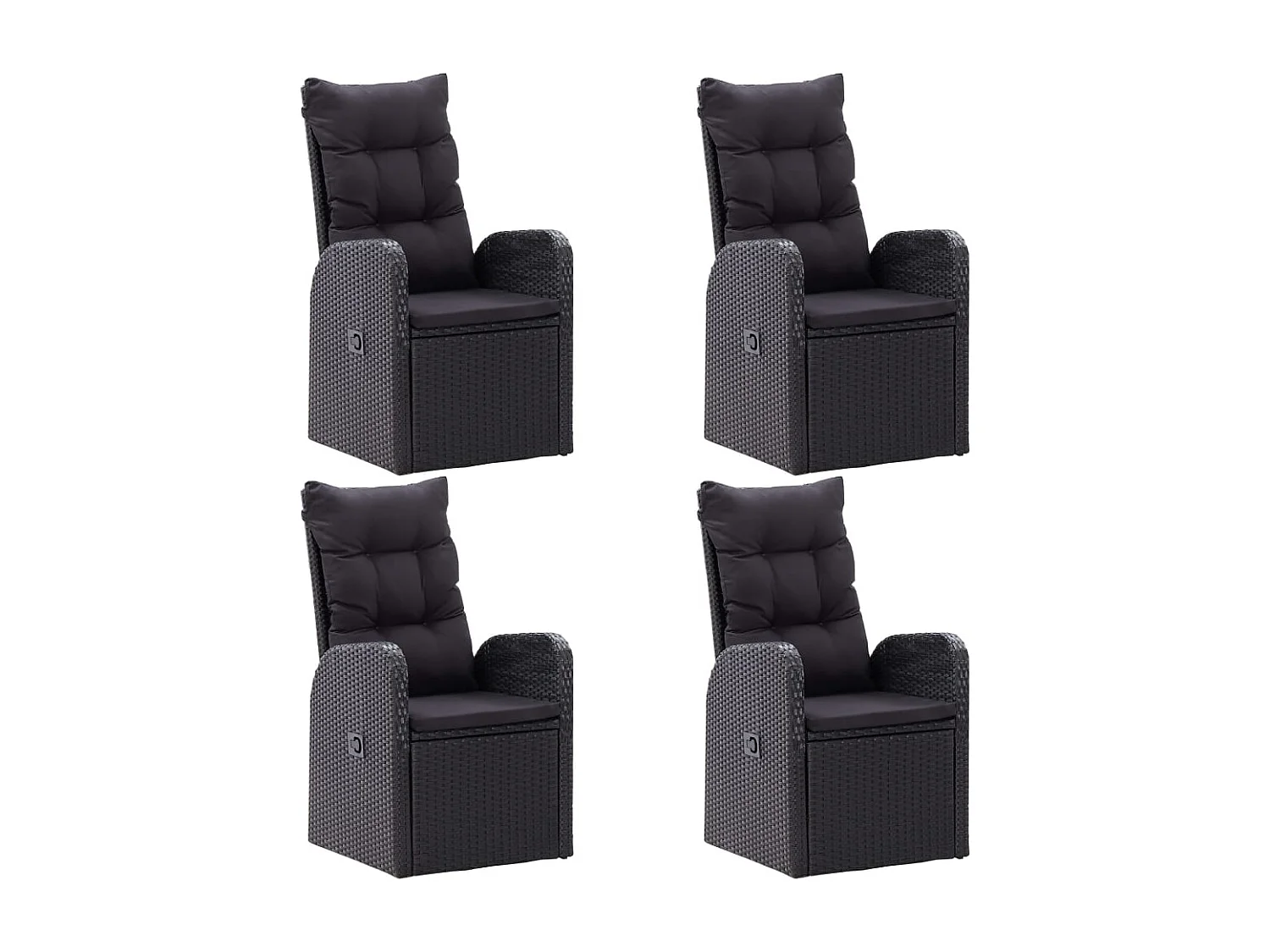 Derrik  Ensemble à manger de jardin 5 pcs Noir