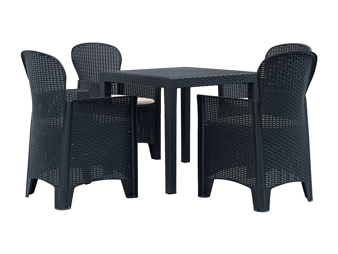 Nathan Paul  Ensemble à manger d'extérieur 5 pcs Plastique Aspect de rotin