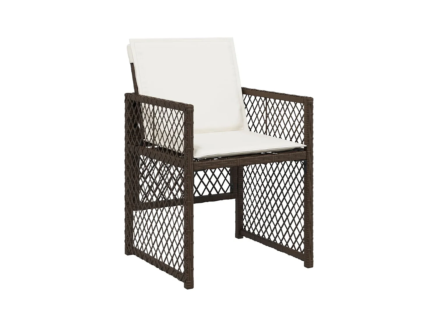 Connersville  Ensemble à manger de jardin et coussins 9 pcs marron poly rotin