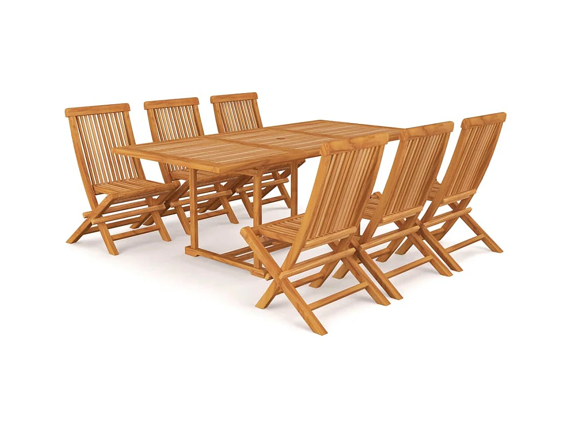 Ray Alan  Ensemble à manger de jardin 7 pcs Bois de teck massif