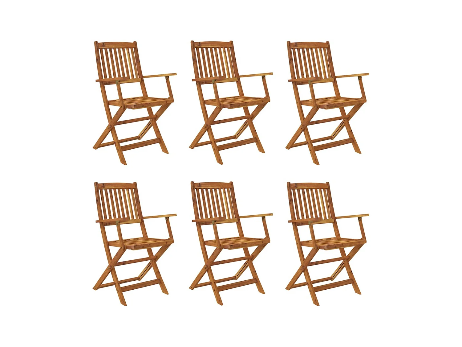 Elviira  Set comedor de jardín plegable 7 pzas madera maciza de acacia