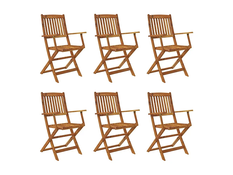 Elviira  Ensemble à manger d'extérieur pliable 7pcs Bois d'acacia solide