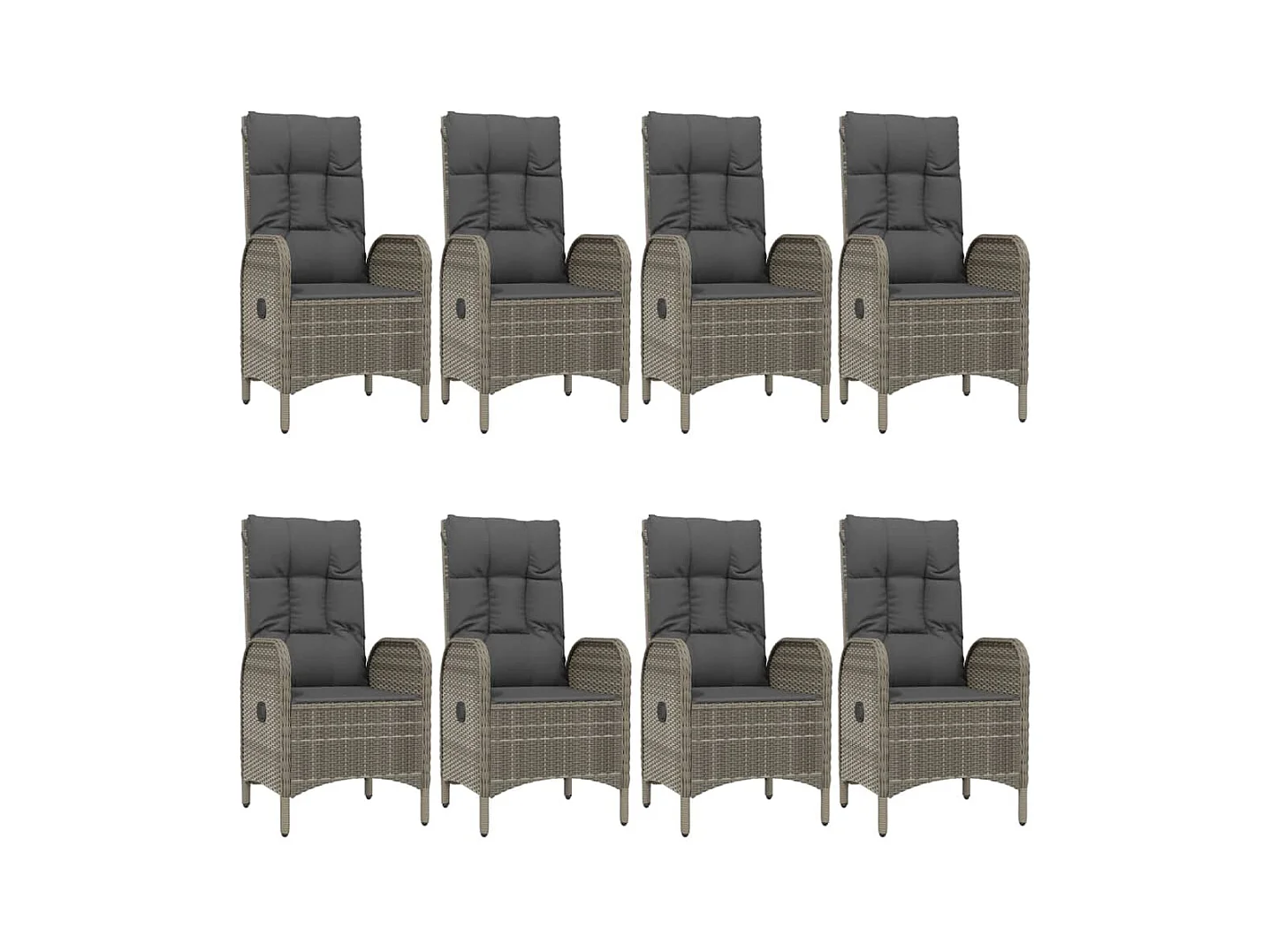 De Haan  9-delige Tuinset met kussens poly rattan zwart en grijs