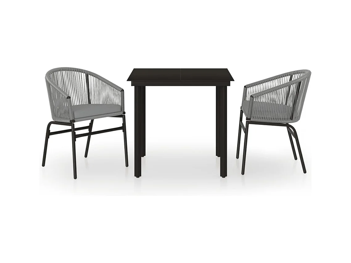 Florentin  Juego de comedor de jardín 3 piezas gris