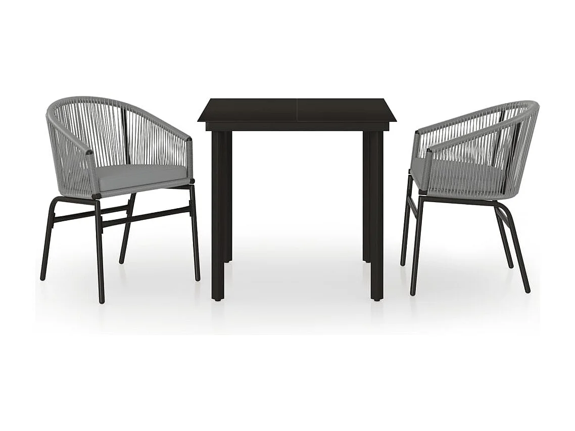 Florentin  Juego de comedor de jardín 3 piezas gris
