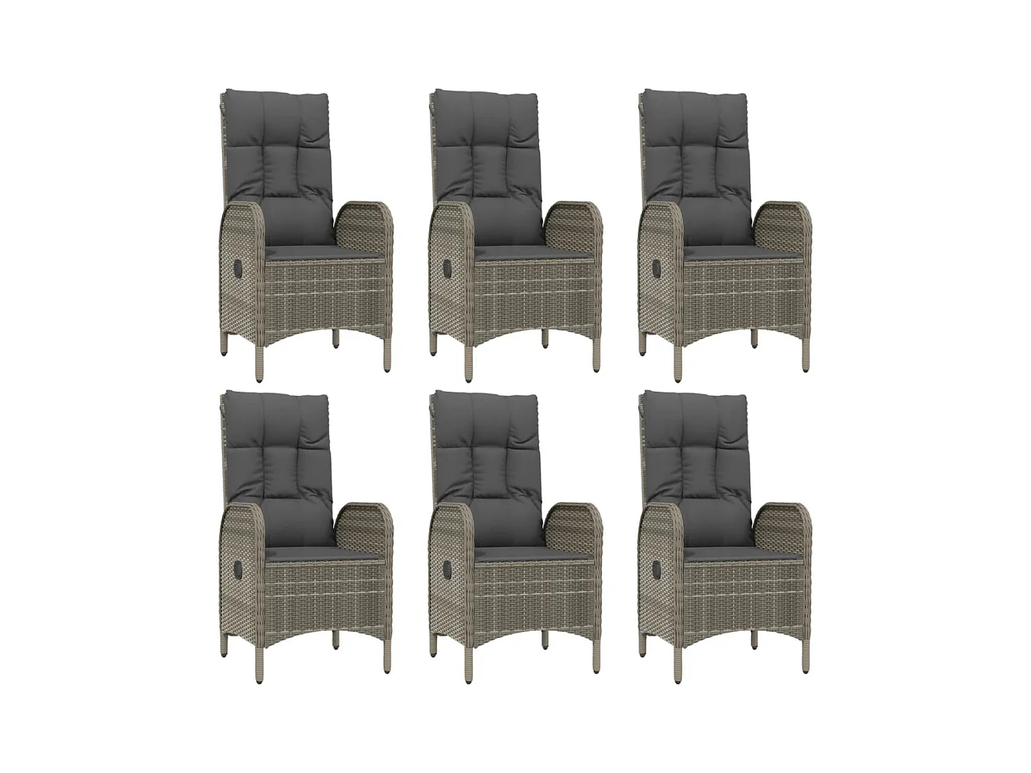 De Haan  Ensemble à manger de jardin 9pcs et coussins noir et gris