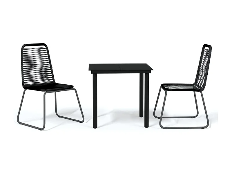Rylir  Ensemble à manger de jardin 3 pcs Noir